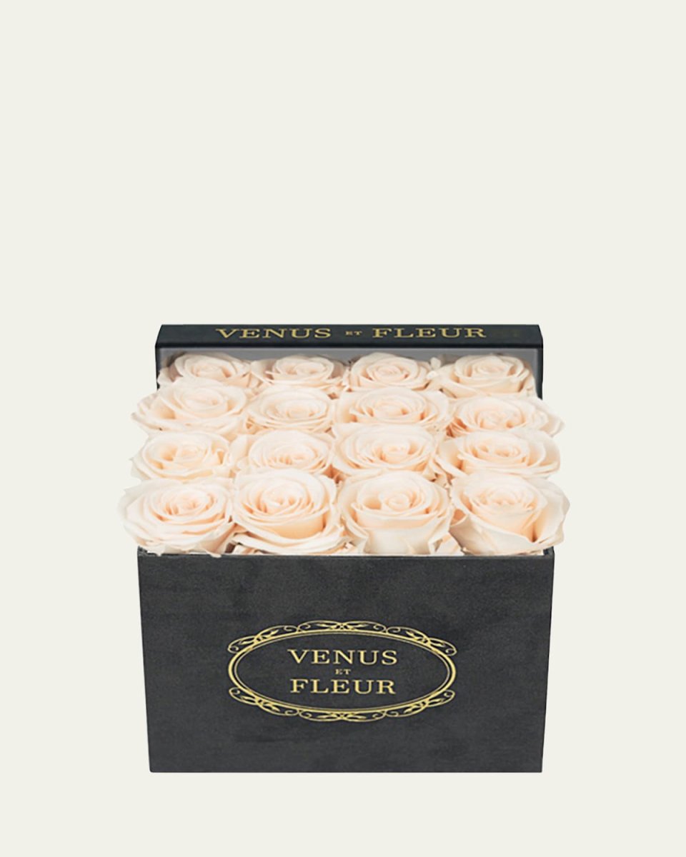 Suede Small Square Rose Box